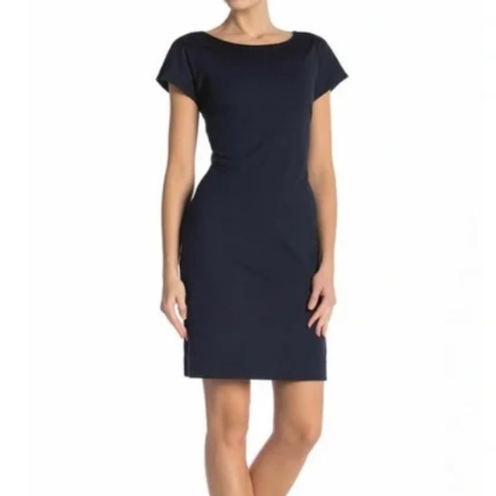 NWOT Theory Andrizza Navy Twist Back Dress